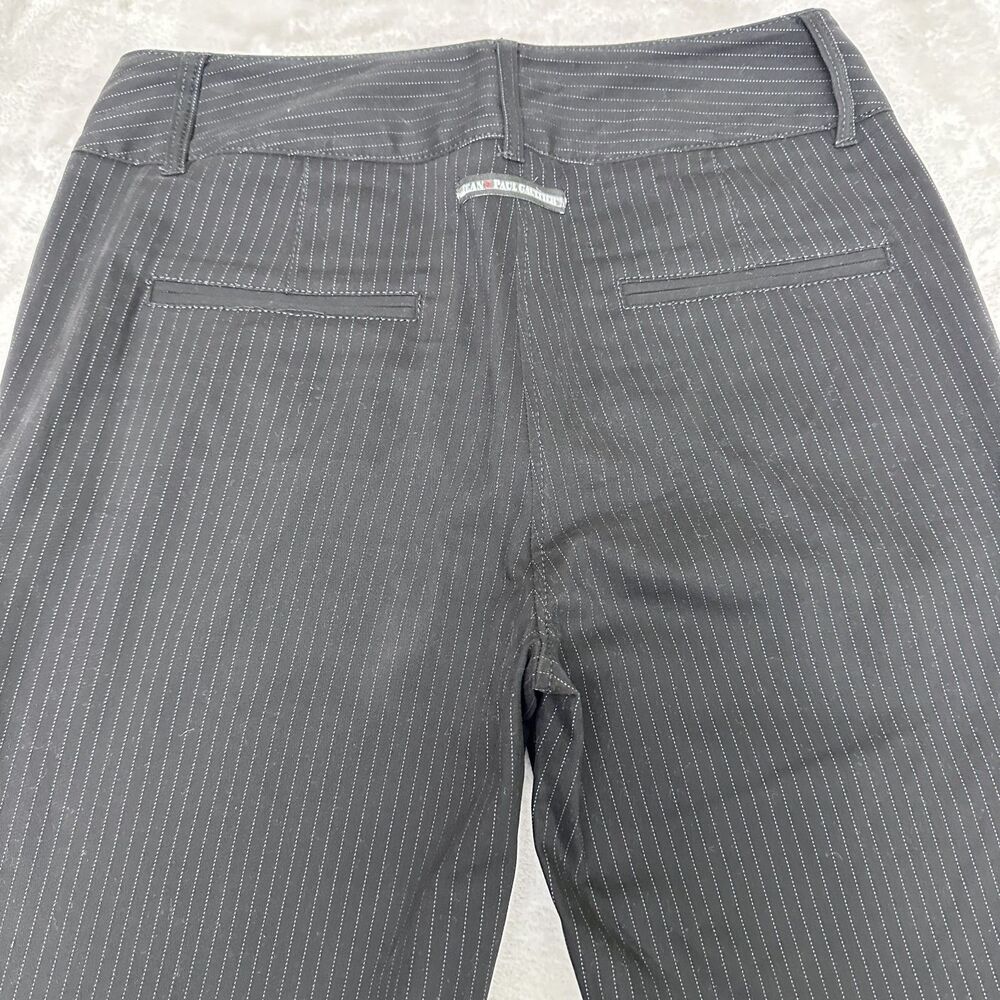 Jean's Paul Gaultier Women's Y2K Black Pinstripe Wide-Leg Cotton Pants Sz 29 New - Picture 14 of 16